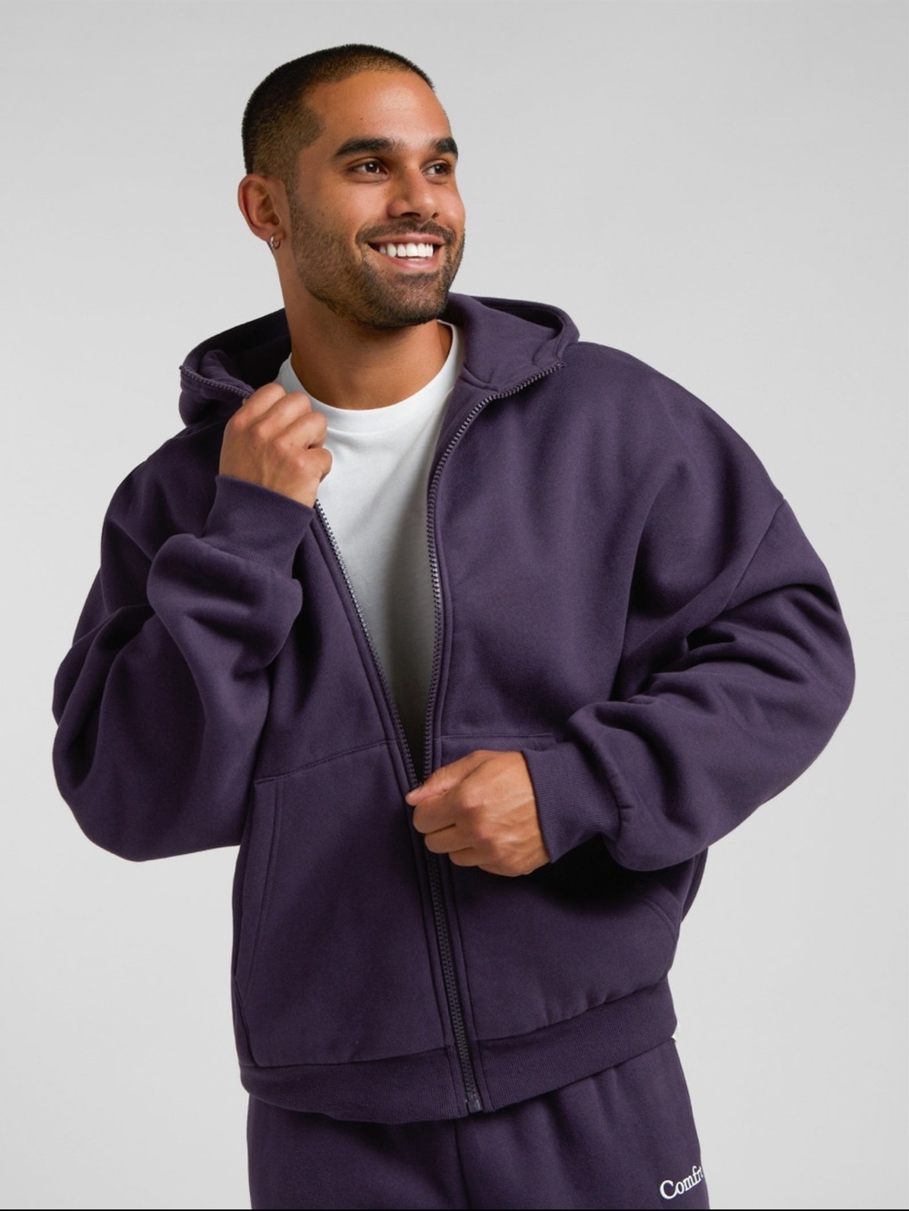 Comfrt blackberry cloud zip hoodie